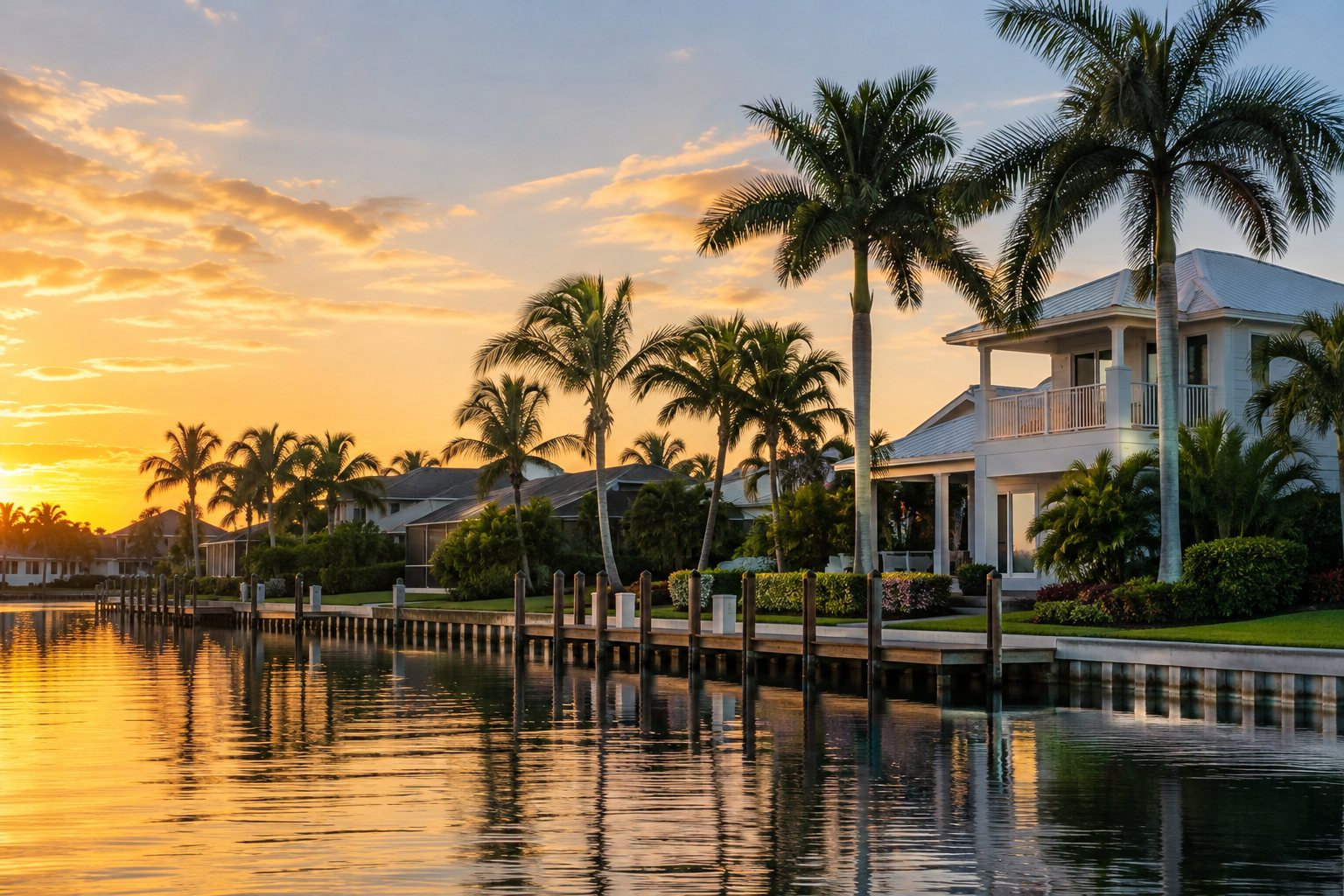 A Central Florida street with homes, illustrative